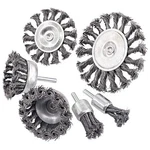Swpeet 6PCS Sizes Steel 0.8" 1'' 2'' 2.5" 3" 4" Twist Knotted Wire Wheel Cu.... Fixed Price $32.60.