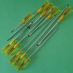 Nos New Proto Usa 10 Piece Clear Yellow Handle Screwdriver Set Flat Tip Slotted. Fixed Price $94.00.
