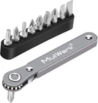 Mulwark 11PC Right Angle Screwdriver 1/4 Mini Ratchet Wrench Grey, Black. Fixed Price $21.99.