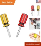 Durable Stubby Screwdriver Set - Lightweight, High Torque, Red & Yellow Design. Fixed Price $13.49.