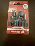 Milwaukee Tool Shockwave Insert Magnetic Nut Driver Set 5 Piece. Fixed Price $25.00.