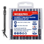 Workpro 10PCS Magnetic Slotted Phillips Screwdriver Bit Set 1/4" Hex Shank W/box. Fixed Price $20.99.