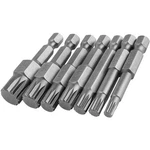 Mesee 7 Pieces 50MM Triple Square Spline Bit Set Quick Change 1/4" Hex Grey. Fixed Price $17.99.