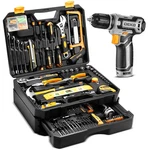 Kit Drill Set Dekopro Home Mechanic Toolbox With 12V Power Cordl. Fixed Price $130.46.