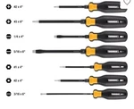 Toughbuilt 8-PIECE Tri-panel Rubber Handle Magnetic Screwdriver Set TB-H5S8-A. Fixed Price $19.95.