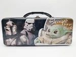 Stars Wars Tool Tin Pencil Case Stronger Than You Think Din Grogru Baby Yoda. Fixed Price $6.95.