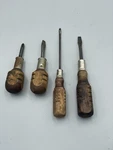 Vintage 4 Pc Set Of Mac Tools Wood Handled Screwdrivers 3 Standard; 1 Phillips. Fixed Price $27.50.
