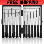 11PC Small Precision Screwdriver Set Mini 6 Sizes Flat Philips For Watch Glasses. Fixed Price $7.20.