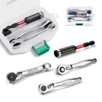 Geinxurn Mini Wrench& Bit Holder Set Pcs, 1/4" Drive Ratchet.... Fixed Price $23.69.