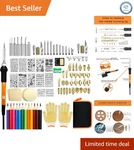 Complete Wood Burning Tool Set - 110 Pieces With Quick Heating 60W Technology. Fixed Price $54.10.