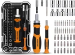 Ratcheting Screwdriver Set: 56-PIECE Magnetic Multi Bits Tool Kit With Orange. Fixed Price $38.33.