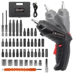 Cordless Electric Screwdriver, Charging 2-3HOURS, 47 Pcs Accessories Black. Fixed Price $36.26.