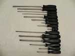Snap-on 15 Piece Combination Black Hard Handle Screwdriver Set. Fixed Price $209.99.