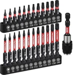 25-PIECE Torx Bit Set, 1''&2.5'' Security Tamper Proof 1" And 2.5", Black. Fixed Price $12.41.