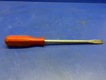 Mac Tools PKR8A 11" Long Red Handled Flat Slotted Screwdriver. Fixed Price $10.00.