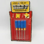 Vintage Oxwall Awl Screwdriver Set 4 Pc Vinyl Grip. Fixed Price $15.99.