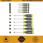 Screwdriver Set (12-PIECE) With Cushion Grip Handles , Precision Ryobi Kit Tip. Fixed Price $16.99.