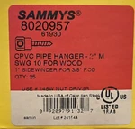 Sammys 8020957 Swg 10 (box 24) 3/8" Vertical Threaded Rod Anchors. Fixed Price $42.00.