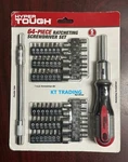 Hyper Tough Dyi 64-PC High-torque Ratcheting Screwdriver Set With Flexible Tube. Fixed Price $29.95.