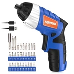 Electric Screwdriver, Sorako Cordless Rechargeable 30 Pcs, Blue. Fixed Price $23.99.