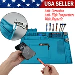 Phone Repair Silicone Pad Desk Heat Insulation Magnetic Work Mat Soldering Iron. Fixed Price $18.95.