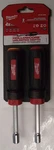 Milwaukee 48-22-2502 2PC. Sae Hollowcore Magnetic Nut Driver Set. Fixed Price $11.00.