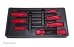 Mayhew Pro Screwdriver Set #27024T Made In The Usa Slotted & Phillips Red. Fixed Price $99.00.