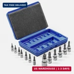13PC Security Torx Bit Socket Set T8 T60 1/4 3/8 1/2 Drive With Case. Fixed Price $22.43.