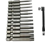 12PC Torx Set T5-T40 Magnetic Screwdriver Drill 1/4 Hex Shank L-wrench. Fixed Price $8.58.