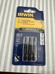 Irwin 3PC Impact Performance Series Power Bits, 1837493, Torx T15, T20, T25. Fixed Price $11.99.