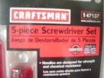 Craftsman 5-PIECE Screwdriver Set New 47137. Fixed Price $18.00.