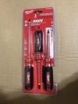 Milwaukee Insulated Screwdriver Set 3-PIECE Phillips Slotted Ecx 1000V Tested. Fixed Price $30.20.