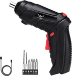 8 In Electric Screwdriver, 3.6V Cordless Drill 1, Black, Red, Silver. Fixed Price $22.82.