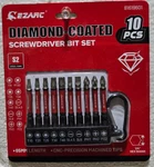 Ezarc Diamond Coated Screwdrive Bit Set 10 Pcs, Heavy Duty Steel Core For Drill. Fixed Price $14.25.