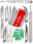 Premium 100 Sterile Surgical Scalpel Blades With Free Handle Medical Dental Tool. Fixed Price $10.57.