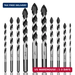 Hphope Masonry Drill Bit Set, 10 Piece Concrete For Tile, Glass,. Fixed Price $14.48.
