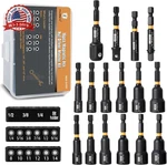 Mulwark Magnetic Nut Driver Set 16 Pcs Impact Bit - Deep 1/4" Hex Sha. Fixed Price $38.81.