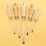 Felo Wood Handle Slotted & Phillips Screwdriver Set, 5 Pieces. Fixed Price $67.45.