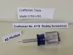 Craftsman #2 Phillips Stubby Short Screwdriver 4118 New Old Stock Usa. Fixed Price $14.50.