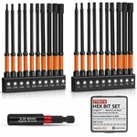 20-PIECE 4" Long Hex Bit Set Metric & Sae Allen Wrench Orange And Black. Fixed Price $31.03.