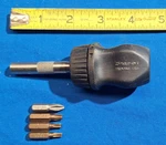 Snap-on SSDMR1A Black Stubby Ratcheting Magnetic Screwdriver Usa + Bits. Fixed Price $69.99.