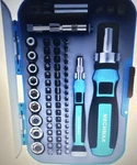 Mechmax 47-PIECE Ratchet Screwdriver, Socket, Bit Set Blue Box Case. Fixed Price $107.92.