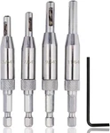 Saiper 4PCS Hss Door Self Centering Hinge Hole Opening Drill Bit Set, 1/4" Hex. Fixed Price $13.46.