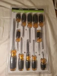 New In Sealed Package 12 Piece Pittsburgh Cushion Grip Screwdriver Set. Fixed Price $9.50.