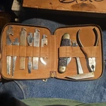 Antique Pocket Tool Kit Set Leather Pouch Complete Knife Waldes Utica Kraeuter. Fixed Price $200.00.