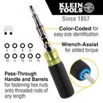 Klein 11 Pass Through Handle Magnetic Multi-nut Driver Metric !!!. Fixed Price $34.99.