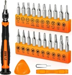 Jorest 24PCS Small Precision Screwdriver Set With Torx T5 T6 T8 T9, Y00, Star. Fixed Price $9.90.