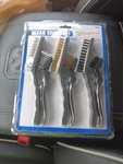 6PC Detail Brush Set: Steel/brass/nylon With Pvc Handles (1/2" Wide) #69526. Fixed Price $15.00.
