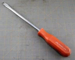 Mac Tools PKR8AR 3/8 Flat Tip Screwdriver Long Slotted Red Handle Signed. Fixed Price $29.99.