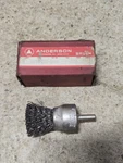 Vintage Anderson 1" .020 Steel Wire End Brush W/ Shank 5130-263-0235 Usa Nos. Fixed Price $8.00.